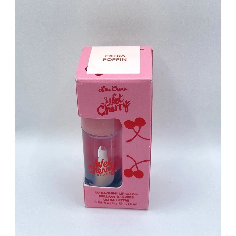 Lime Crime Wet Cherry Lip Gloss Extra Poppin MINI .04 oz NEW